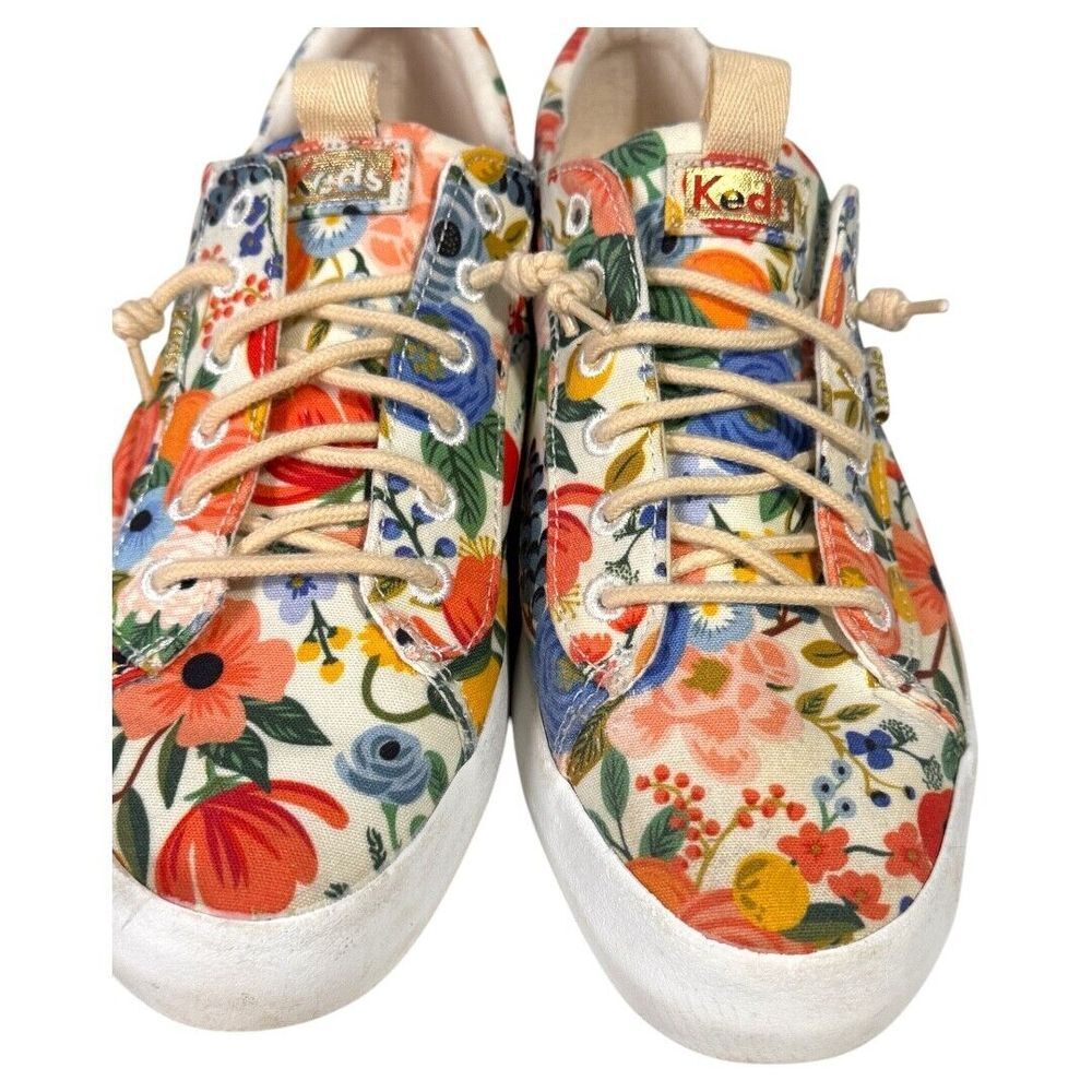 Keds Floral Canvas Sneakers in Cream, Red, Blue, Green, Orange - Picture 3 of 7